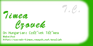 timea czovek business card